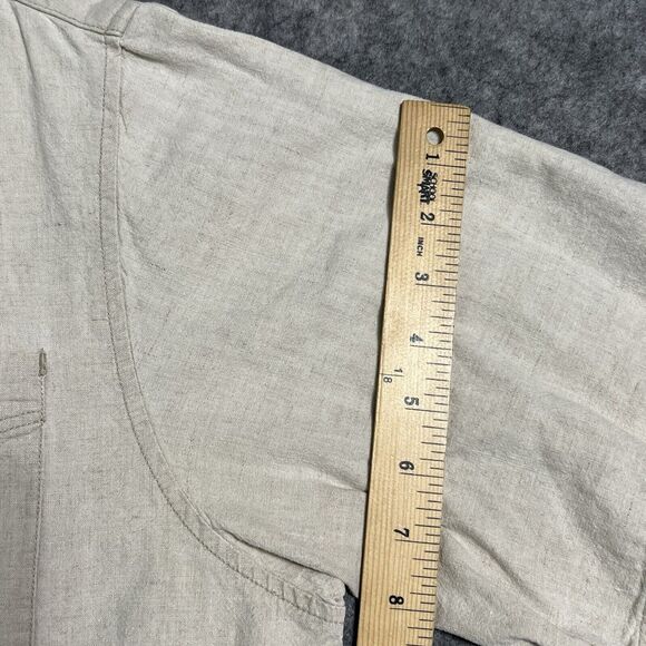 VINTAGE Panhandle Slim Polo Shirt Men's XL Beige Linen Blend Breathable Pullover - Picture 8 of 16